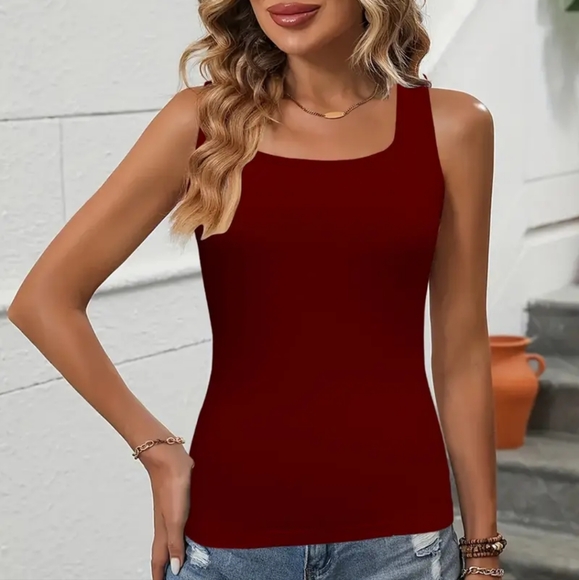 Deep Red Tank Top Size L - Picture 4 of 5
